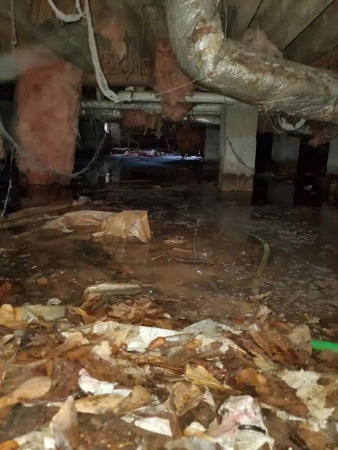 Crawl space flood assessment for Commercial Water Damage Restoration in Woodlake